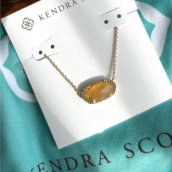 NWT Elisa Gold Pendant Necklace in Citrine - Picture 6 of 6